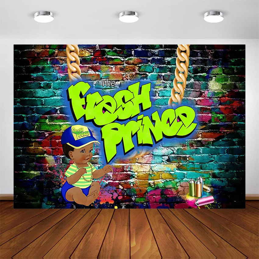 Fresh Prince Partijas Fons, Grafiti Sienas Fresh Prince Baby Dušas 80's, 90 gadu Foto Fona Fotogrāfija Studija Piederumi