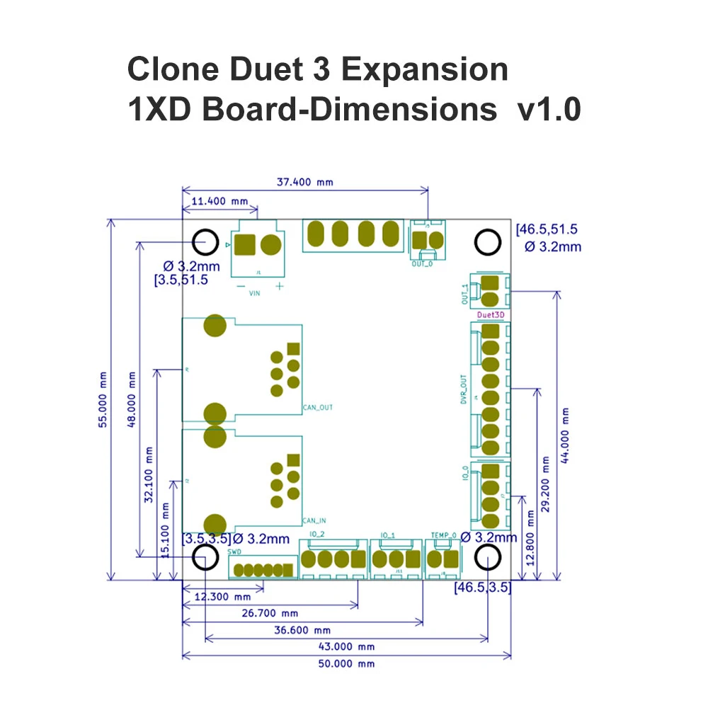 FYSETC Klons Duets 3 Izplešanās 1XD Kuģa, VAR-FD pieslēgts izplešanās Valde par Duets 3 Mainboard