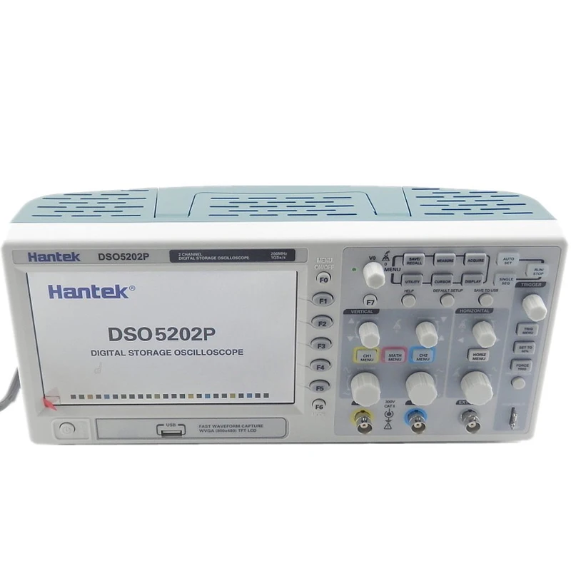 Hantek DSO5202P USB Digitālās atmiņas Osciloskopa 200 MHz Joslas platumu 2 Kanāli 1GSa / s 7 Collas TFT LCD PC Ieraksta Garums 40K