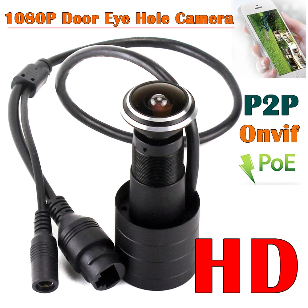HD 1080P Durvis Acs Caurumu H. 265 1.78 mm Platleņķa Objektīvs 140Degree CCTV Tīkla Mini Peephole POE Durvju IP Kameras P2P Onvif POE Kamera