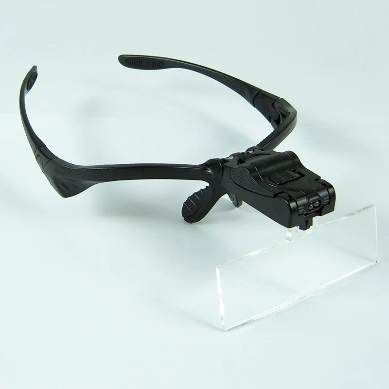 HD Galvu Palielināmā Stikla Acs Remonts Lupa 2 LED Gaismas 1.0/1.5/2.0/2.5/3.5 X 5PC Brilles, Lupa Optisko Objektīvu