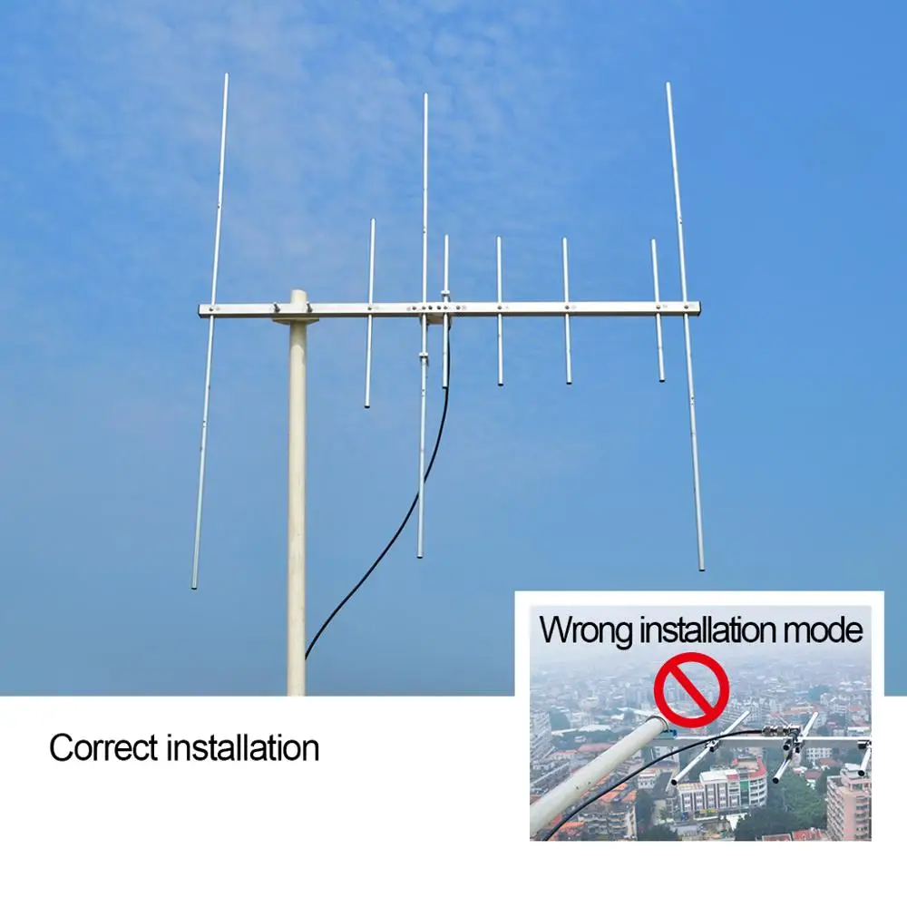HYS Yagi Antenu Dual Band VHF/UHF 9.5/11.5 dBi Augsta Pastiprinājuma Antenu Baofeng Yaesu Motorola Portativa Radiostacija Bāzes Stacijas