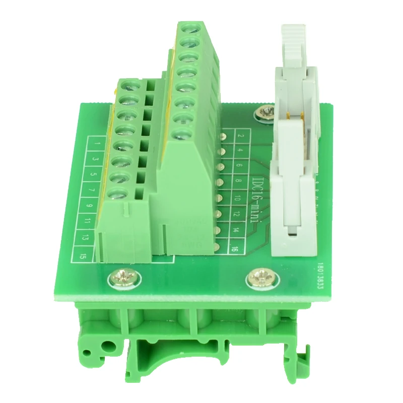 IDC16 Mini vīriešu 16P spaiļu bloku starplaikos padome IDC16 Mini onnector PLC pārraides adapteris DIN Sliedes Montāžas 2row C45 35mm