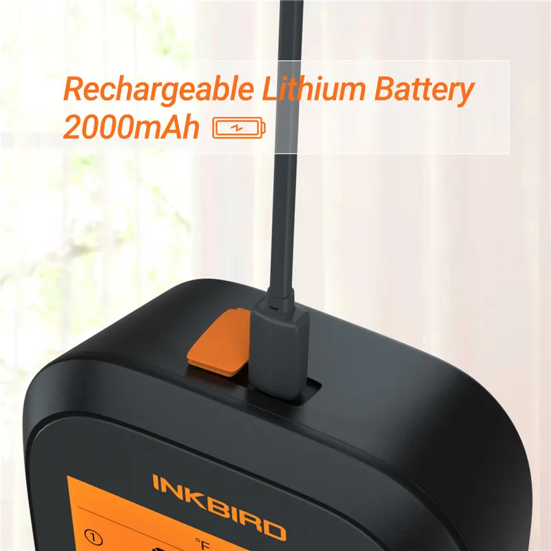 Inkbird IBBQ-4T Wi-Fi 2000mAh Akumulators Termometrs Virtuves BBQ Pārtikas Termometrs ar Temperatūras Grafiku & Kalibrēšanas
