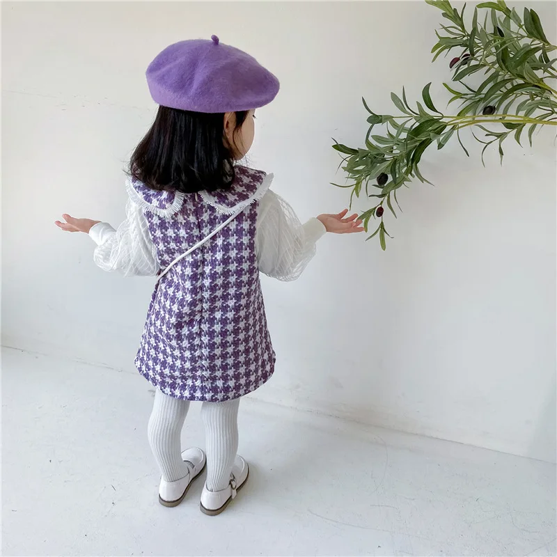 Ir 2021. Bērnu Meitene Modes Apģērbu Komplekts Džemperi+pleds Kleita+soma,Bērniem, Meiteņu Pavasara Rudens Elegants Uzvalki, Bērnu Drēbes Valkāt