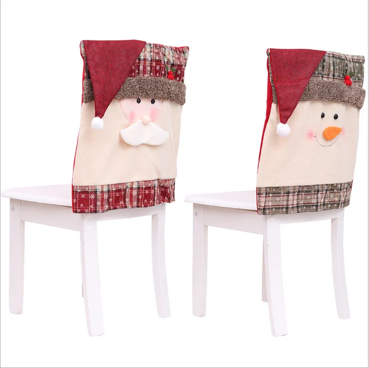Ir 2021. Santa Claus Ziemassvētki Krēslu Segtu Mājas Dekori Ziemassvētku Rotājumi, Mājas, Biroja Sēdeklis Krēslu Pārvalki Ēdamistaba Gadījumā Ziemassvētki Piederumi