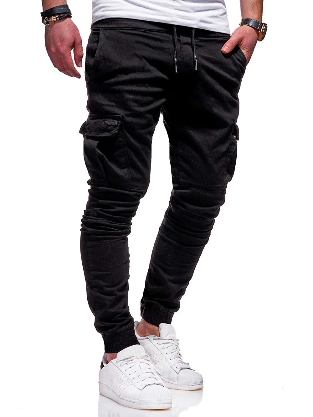 Ir 2021. Vīriešu Bikses Rudens Plānas Kokvilnas Gadījuma Bikses Bikses Skinny Jogger Kravas Bikses Vasaras Hip Hop Streetwear Kabatas Harēma Bikses