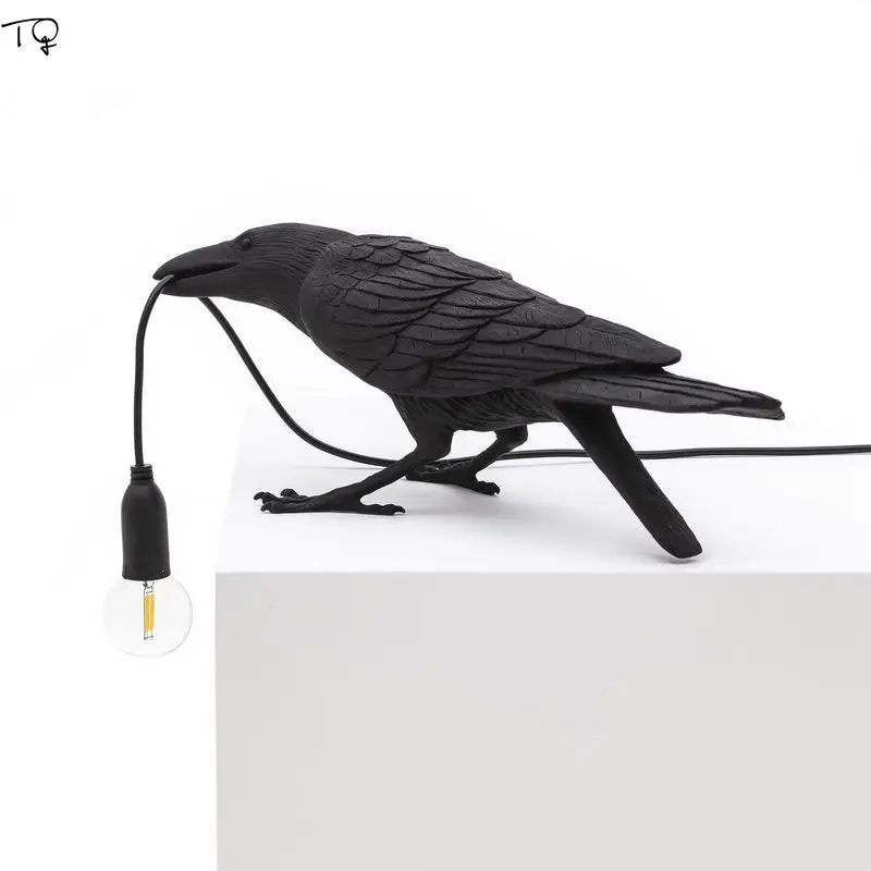 Itāļu Dizaina Dzīvnieku Seletti Putnu Galda Lampas Dzīvojamā Istaba Guļamistaba Gultas Sveķu Putnu Galda Gaismas Mājas Dekoru Mēbeles