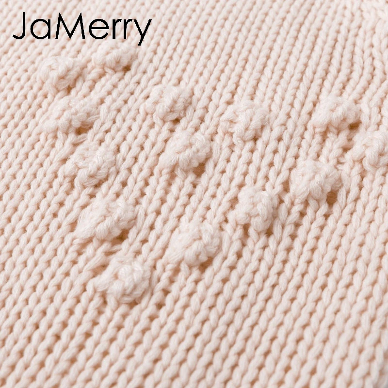 JaMerry Vintage pink hairball rudens ziemas džemperi dāmas ar garām piedurknēm ikdienas džemperis 2019 Modes šiks mīksti adīts džemperis