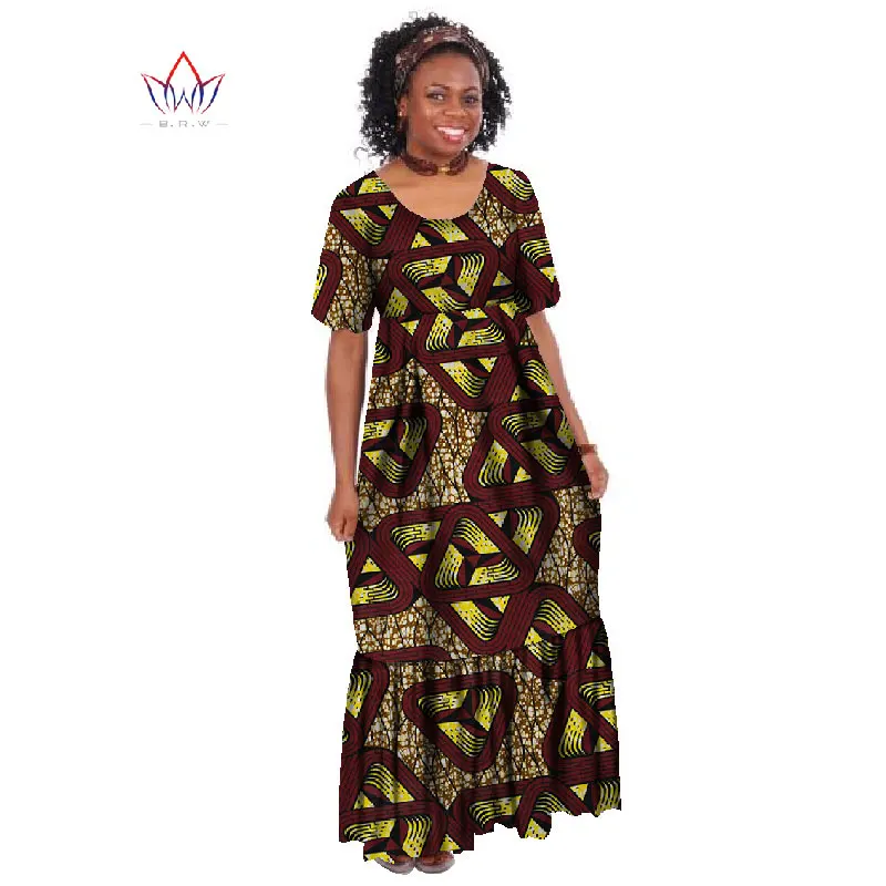 Jaunas Vasaras Drēbes Africaine Femme Āfrikas Apģērbi Sievietēm Bazin Bagāts Plus Lieluma Gara Kleita Āfrikas Vasks Drukāt Kleitas WY255