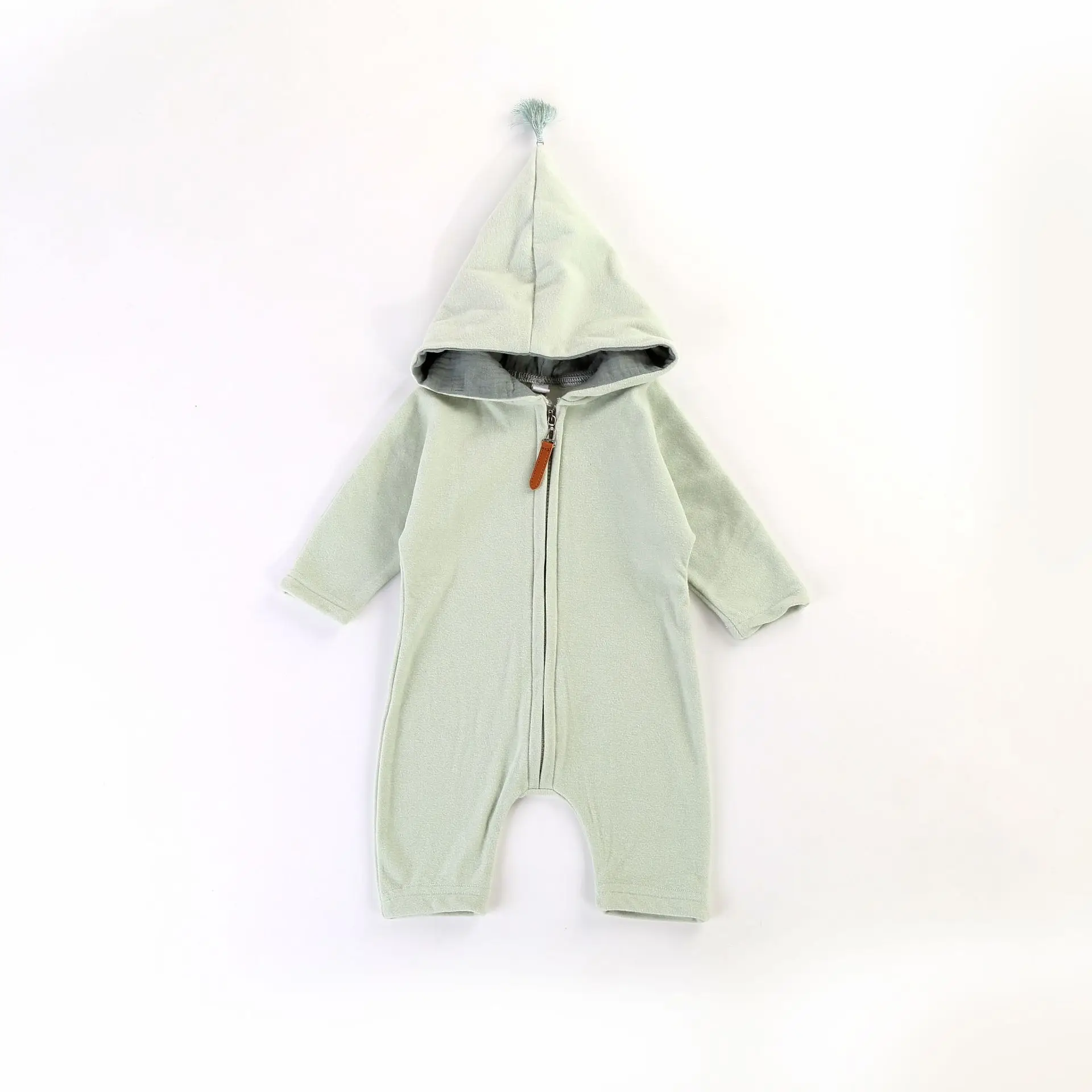 Jaundzimušo bērnu, meiteņu un zēnu pilnu piedurknēm cieto kapuci outwear (dungriņi) no kokvilnas gadījuma toddler bērniem jumpsuits kombinezonus 0-24M