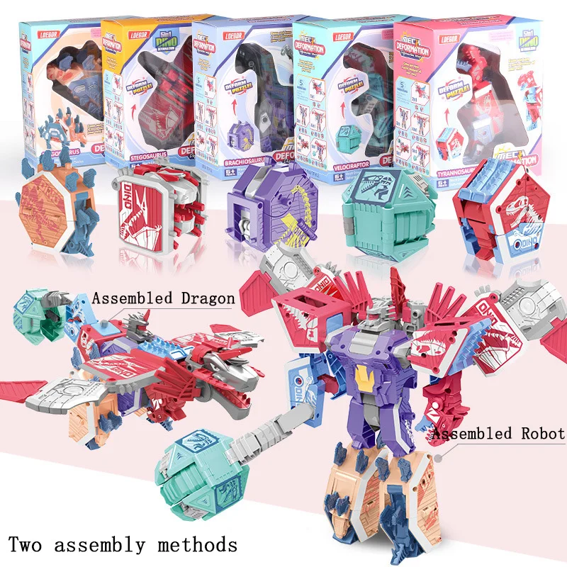 Jaunu Bērnu Transformācijas Rotaļu Kompleksa Dinozauru Rangers 5 in 1 Deformācijas Robots Modelis Zēns Dzimšanas dienas Dāvanas