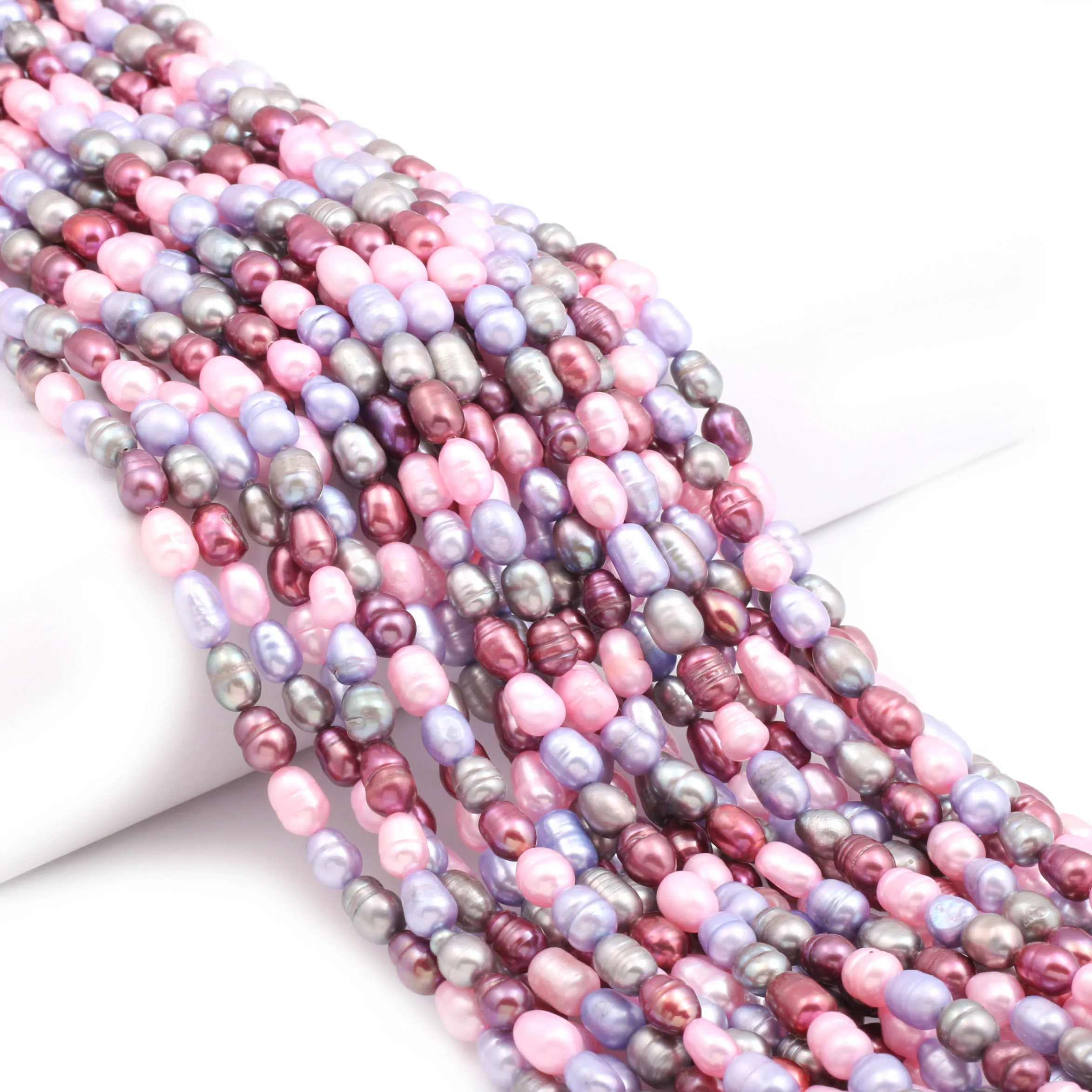 Jaunu Rīsu formas Pērles Pērļu Dabiskie Saldūdens Baroka Pērles, lai Kaklarota, Aproce Rotaslietu izgatavošana DIY Piederumi, 5-6mm