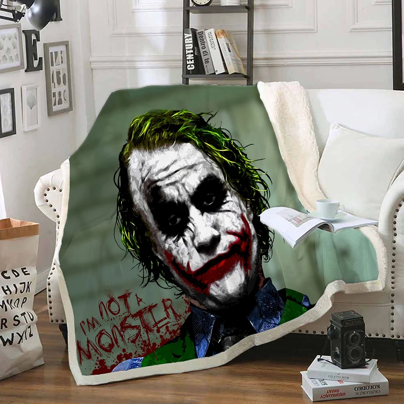 Jaunā Stila Modes 3D Digitālā Drukā Joker Funny Rakstzīmes Sega Sherpa Segu uz Gultas, Mājas Tekstila Pasakaina Stils