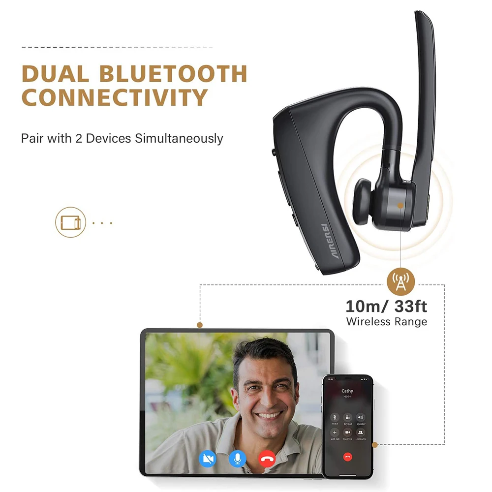 Jaunākās Bluetooth Austiņas Bezvadu Austiņas Duālā Mikrofona Trokšņu Samazināšanas Bluetooth Austiņas, kas aprīkotas ar skaņas Izslēgšanas Slēdzis Visiem Smart Phones