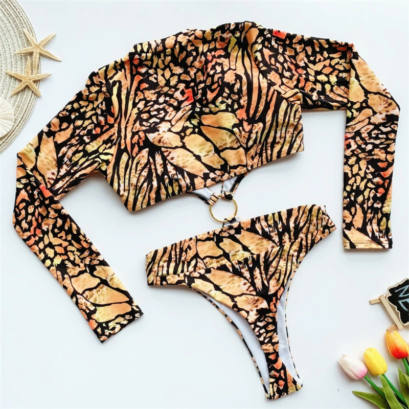 JCSWIM Leopards Drukāt Bikini Peldkostīmi Sievietēm 