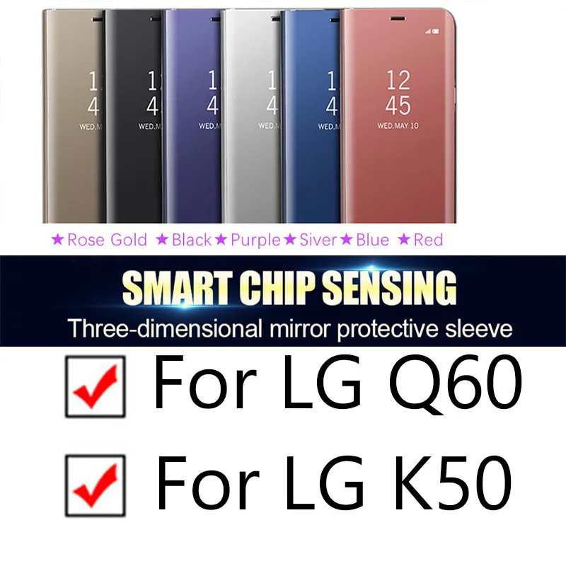 K50 spogulis gadījumā par par LG k q 50 60 tālruņa pārsegu Q60 lgq60 lgk50 smart coque statīvs 6.26 collu par LG Q60