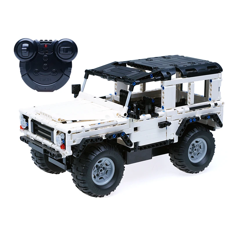 KADA Tehnikas Sēriju, kas Izkrauti Rover Defender RC Auto SUV 553PCS ar Uzlādējamu Akumulatoru, Celtniecības Bloki, Ķieģeļi Rotaļlieta Bērniem