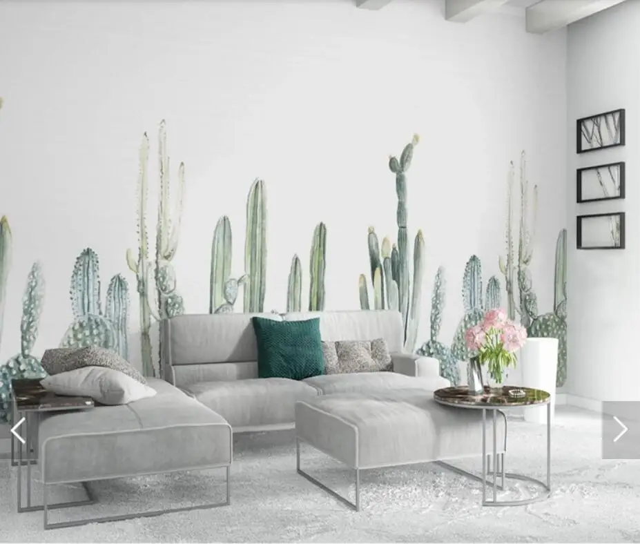 Kaktusi Sienu Gleznojumi Tapetes Dzīvojamā Istabā, Guļamistabā, Mājas Sienas Dekoru, Sienas, Papīra Ruļļi Papel De Parede Kaktusa Zieds Pielāgot
