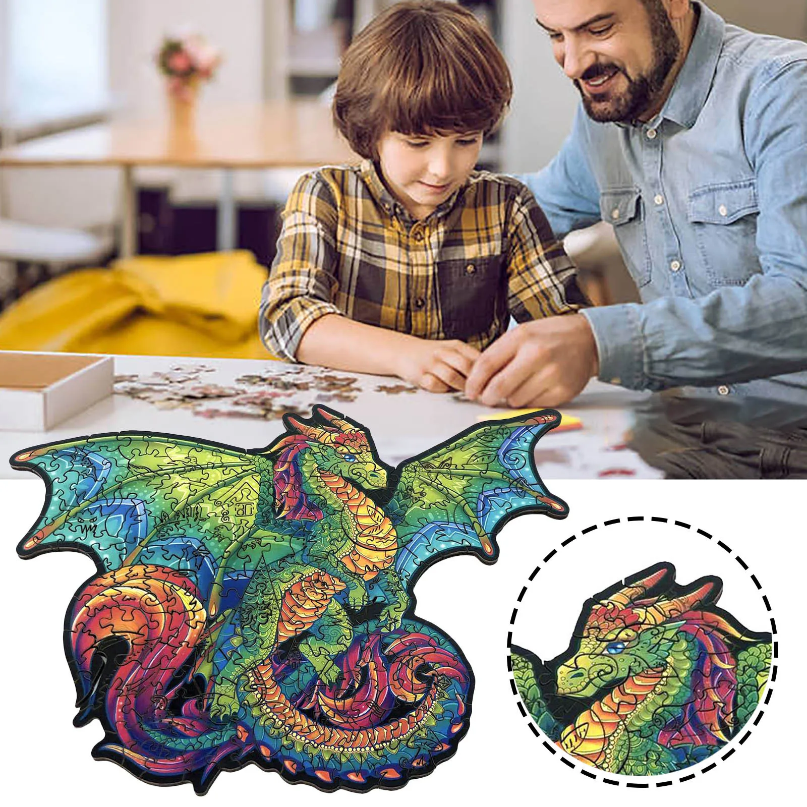 Koka Puzzle Unikālas Formas Gabalus 3d Dzīvnieku Puzzle Dāvanu Pieaugušajiem Un Bērniem, Izglītības Pasakains Montessori Bērnu Rotaļlietas, Dāvanu