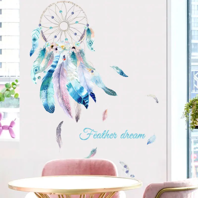 Krāsains Dreamcatcher Sienas Uzlīmes Bērnu istabas Guļamistabas, Dzīvojamā istaba Noņemams Sienas Uzlīmes Vinila Uzlīmes DIY Murals Mājas dekoru