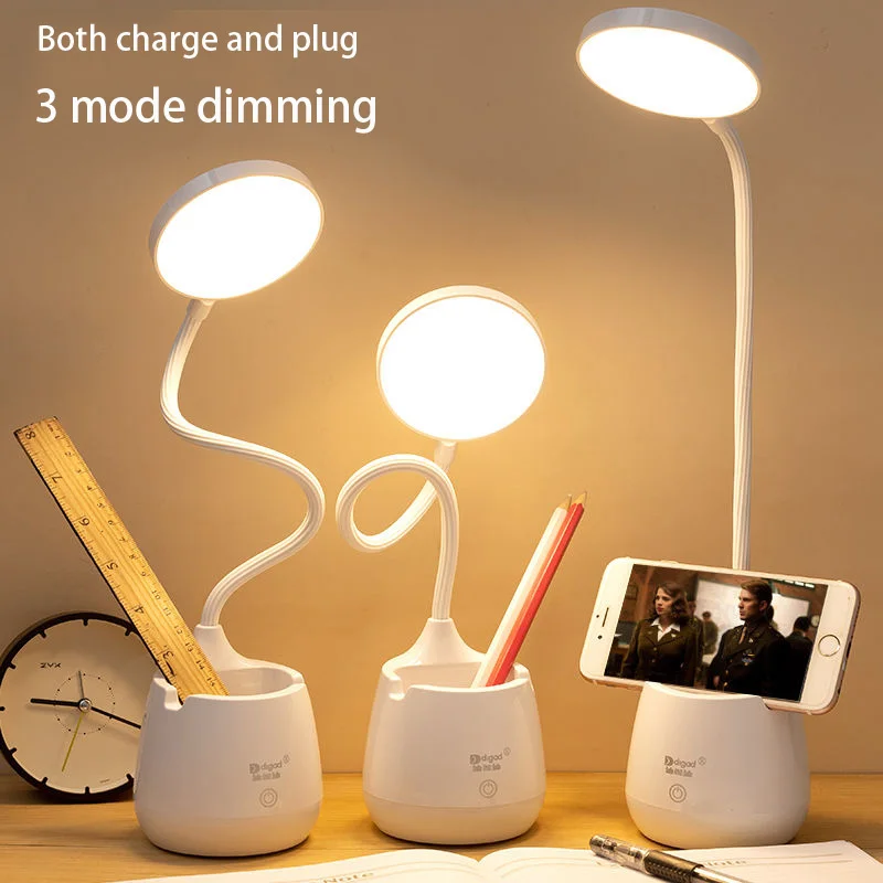 LED lampas, 3 režīmu, pieskarieties dimming galda lampa USB uzlādes pildspalvu cilindru lampas Bezmaksas piegāde guļamistabai galda lampas galda lampas