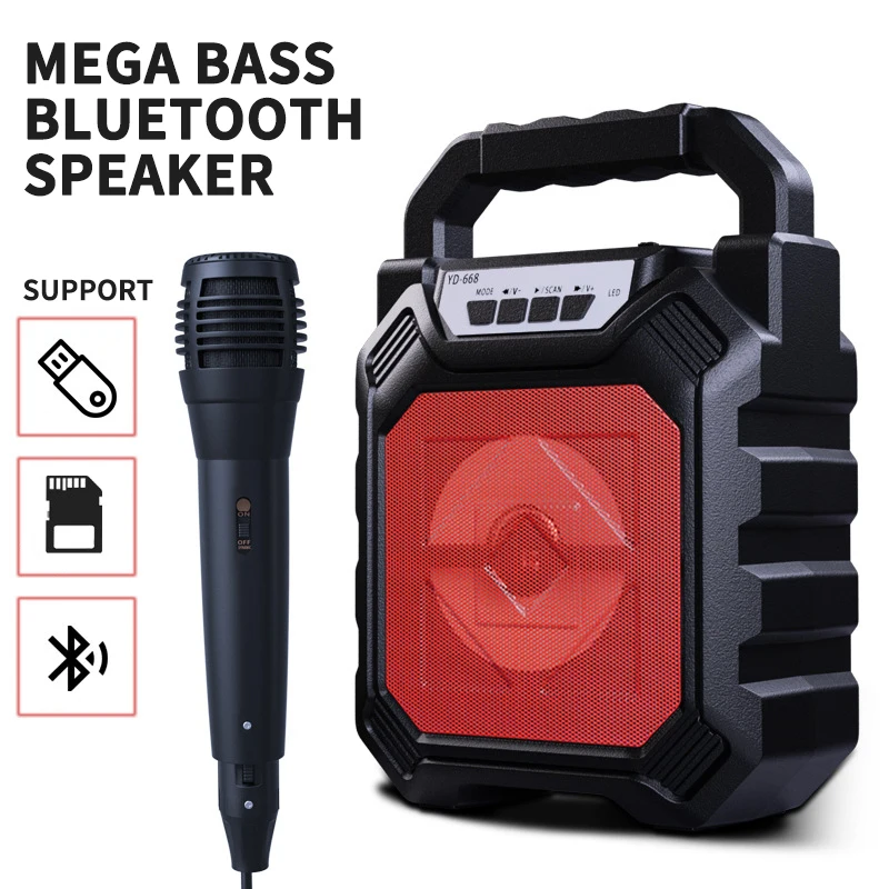 LED Pārnēsājamie Bluetooth Bezvadu Skaļrunis Boom Box Subwoofer Smago Bass Bezvadu Āra Ar Mikrofonu
