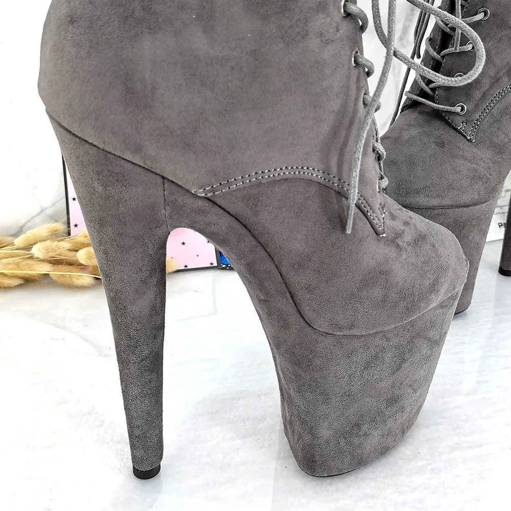 Leecabe 20CM/8Inch Sieviešu Platformas zābaki puse Augsti Papēži atvērtu purngalu Pole Deju kurpes