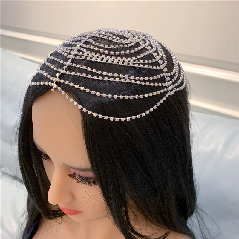 Lielas apaļas dobas pušķis rhinestone kristāla modes luksusa galvassegu matu aksesuārs līgavu, kāzu rotas, matu piederumu dāvanu