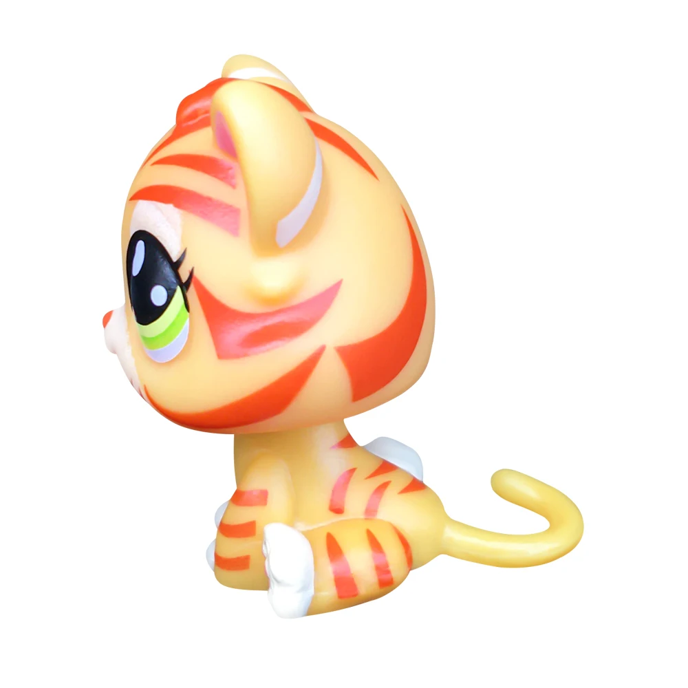 LPS KAĶIS LPSCB Custom-Made Bērnu ar Veco Pet Shop Rotaļlietas Pastāvīgā Īsiem Matiem Cat #1451 oranži svītrains Tiger Kaķēns