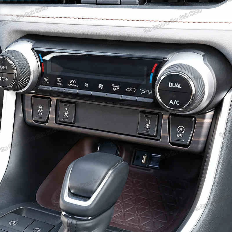 Lsrtw2017 Toyota RAV4 2019 2020 Xa50 auto esp sēdekļa siltuma pogu rāmis cruiser pogu apdares oglekļa šķiedras abs apdares auto