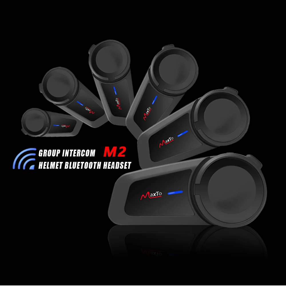 MAXTO M2, Motocikla Ķivere, Austiņas, 6 Braucējiem Grupas Runāt Domofons Bluetooth 5.0 FM Radio Savietojams ar Jebkuru Austiņu Austiņas