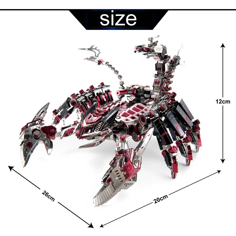Microworld 3D DIY Metāla militāro Puzzle Sarkano Velnu Scorpion modelis jigsaw Izglītības Puzzle lāzera griešana, Dāvanas, Rotaļlietas Bērniem