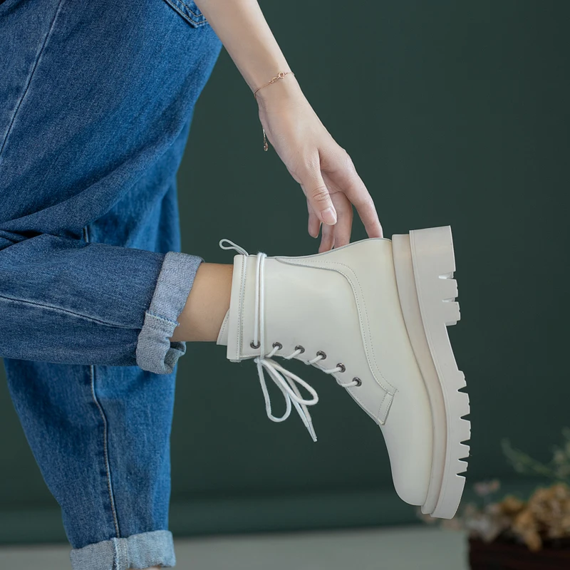 MORAZORA 2020. gadam, Liela izmēra 34-42 sieviešu zābaki bieza augstpapēžu kurpes ar kvadrātveida purngalu cēloņu dāmas kurpes rudens ziemas potītes zābaki, melna balta