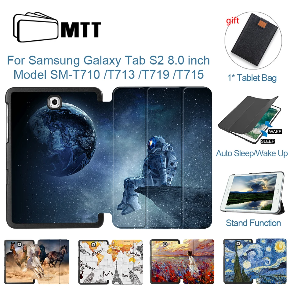 MTT PU Leather Case For Samsung Galaxy Tab S2 S 2 8 collu Magnētisko Flip Stends Pamatbrīvību Aizsardzības Tablete Gadījumā T715 T710 T715C T713