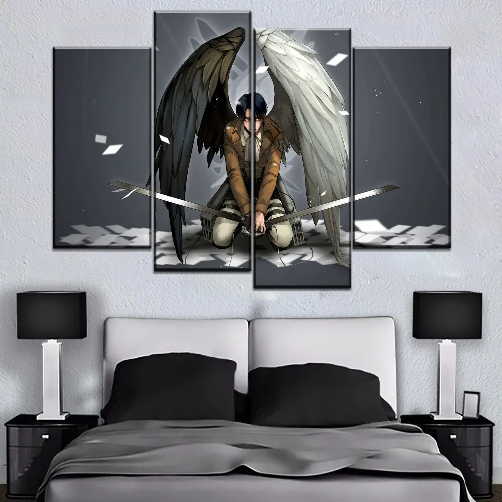 Mūsdienu Audekls Gleznošanai Mājas Dekoru HD Druka 1 gab Anime Uzbrukumu Titan Plakāts Dzīvojamās Istabas Sienas Mākslas Levi Ackerman Attēlu