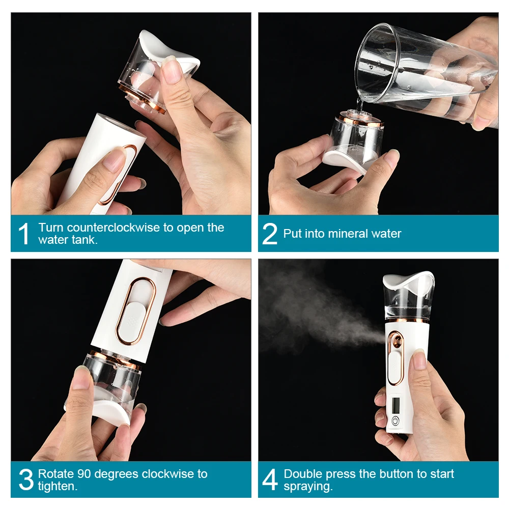 Nano Sejas Spray Skaistumu Mitrinātu Portatīvie Mini Sejas Migla Mitruma Mērīšanas Mašīnas Sejas Steamer Ādas Kopšanas Līdzeklis, USB Uzlāde