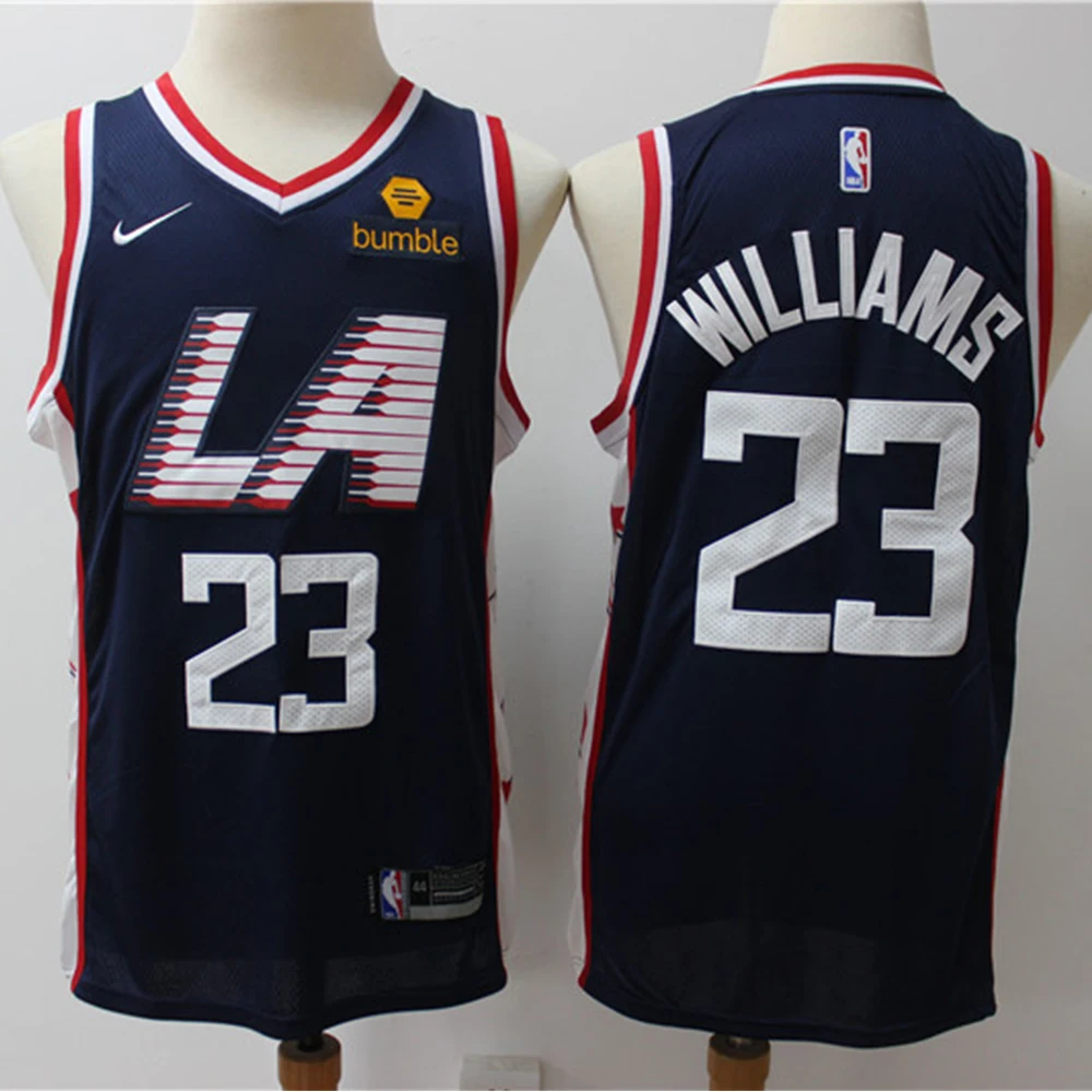 NBA Los Angeles Griešanas #23 Lou Williams Vīriešu Basketbola Jersey City Edition Retro Swingman Jersey Šūtas Acs Vīriešu Svīteri