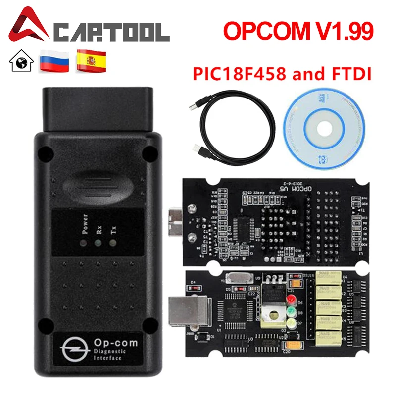Opcom V1.70 V1.99 Ar PIC18F458 FTDI FT232RL Čipu OBD2 Diagnostikas Instruments, Lai Opel OpCom, Var Autobusu Diagnostikas Opcom V1.78