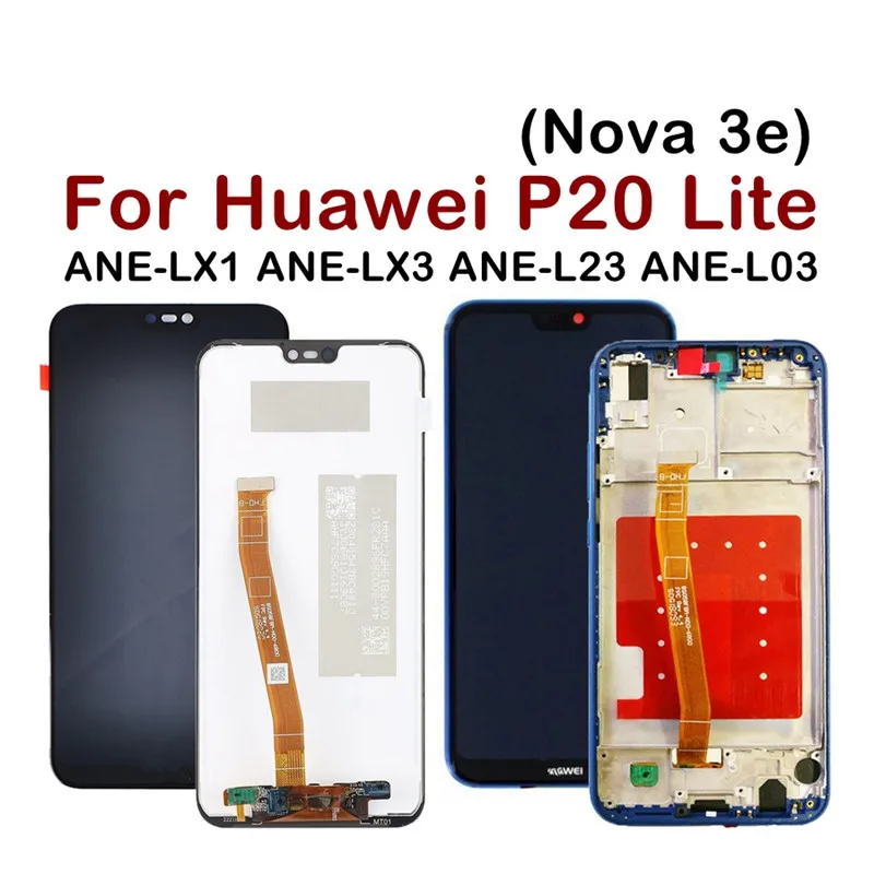 Par Hua wei P20 Lite Ekrānu Nomaiņa, LCD Displejs, Touch Screen Digitizer Montāža HUA WEIP20 Lite Nova 3e ANE-LX2 ANE-L22