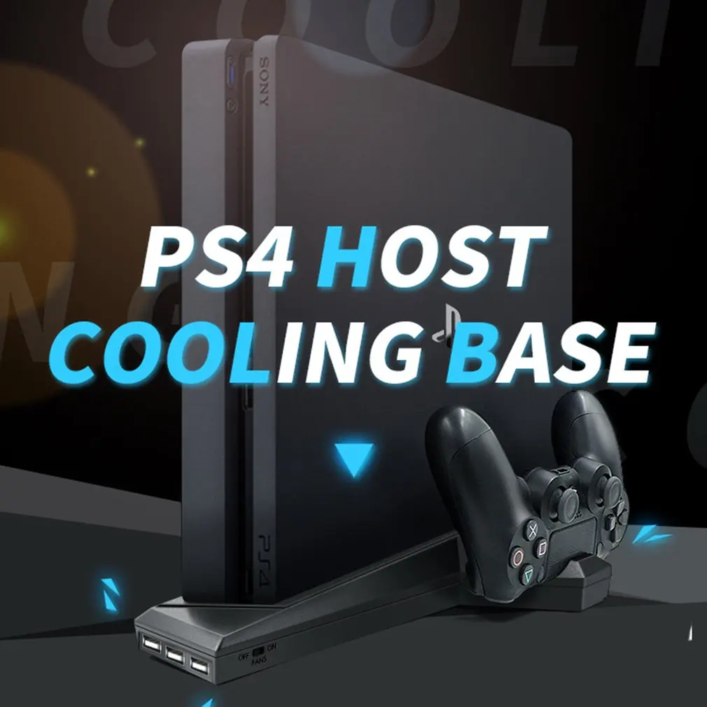 Par PS4/PS4 Slim Vertikālais Statīvs ar Dzesēšanas Ventilatoru Dual Kontrolieris Lādētāja Uzlādes Staciju SONY Playstation 4 Vēsāks