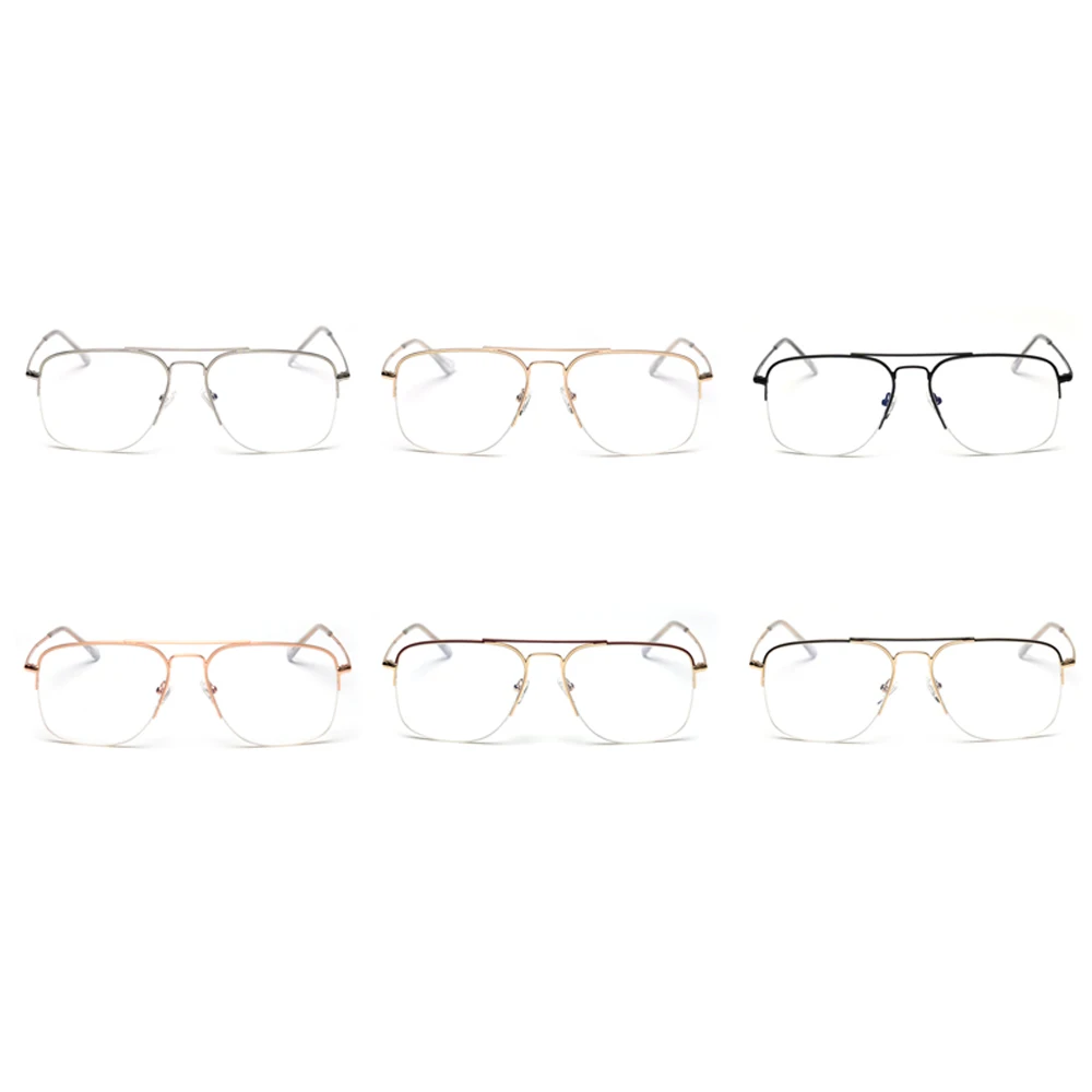 Peekaboo rose gold laukumā brilles vīriešiem daļēji bez apmales metāla skaidrs, objektīvs pusi rāmi, optiskās brilles sieviešu unisex augstas kvalitātes