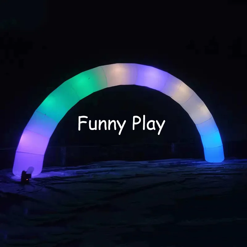 Piepūšamās apgaismojums LED arch blowup modelis arkas reklāmas ieejas pārdošanas balonu piepūšamie varavīksnes arkas ar RGB