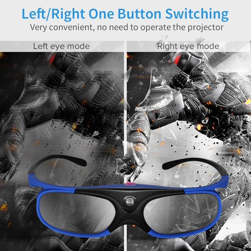 PILNA 2gab Aktīvā Aizvara Briļļu DLP-Link 3D Brilles, USB Uzlādējams, lai DLP LINK Projektori Saderīgs ar BenQ W1070 W700 Pr