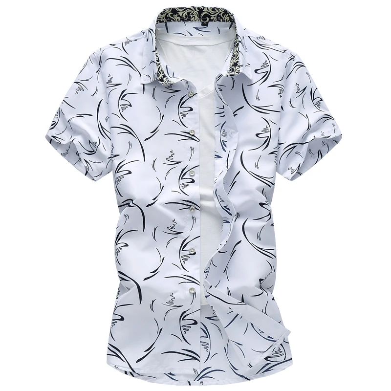 Plus Izmēra 5XL 6XL 7XL 2020. gada Vasarā Jaunu Vīriešu Krekls Gadījuma Drukāt Īsām Piedurknēm Krekls Havaju Krekls Zīmolu Vīriešu Apģērbi