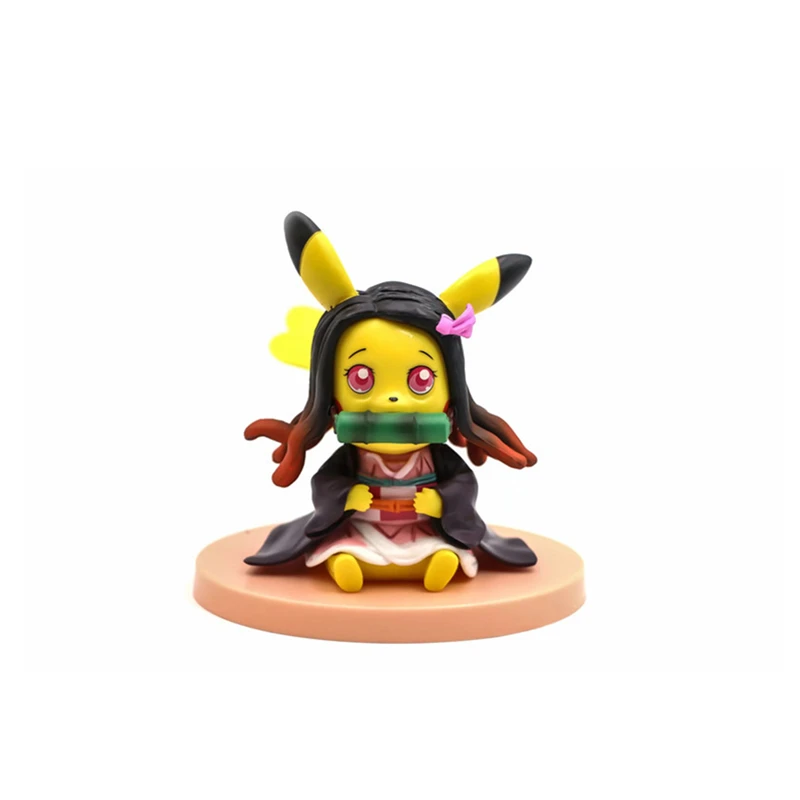 POKEMON Rīcības Attēls Dēmons-Slayer Pikachu Halloween dāvanu Kamado Tanjirou Cosplay Rotaļlietas Pocket Monster Modelis Rotaļlietas Bērniem Dāvanu