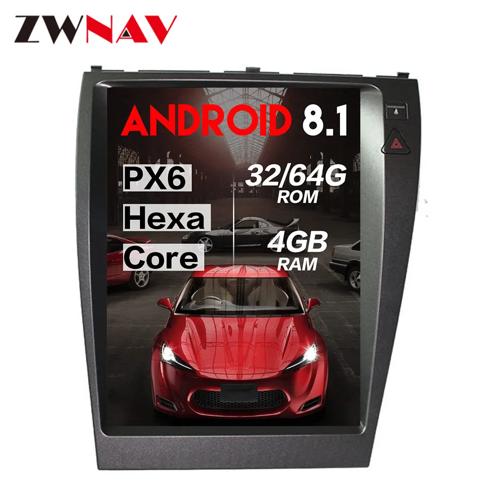 PX6 4+64 Tesla stils Android 8.1 Auto Multimedia Player vienību Lexus ES ES240 ES350 GPS Navigācija, radio, video, audio lielā ekrāna