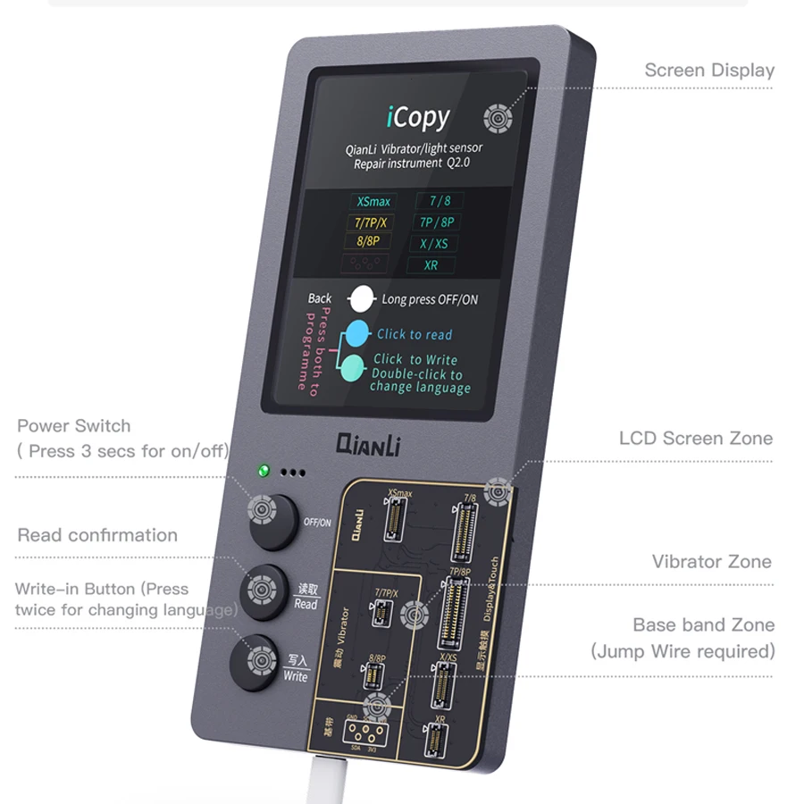 Qianli iCopy Plus Ekrānu Sākotnējo Krāsu Remonts Programmētājs iPhone 11 Pro Max XR XSMAX XS 8P 8 7P 7 Vibrācijas/Touch Remonts