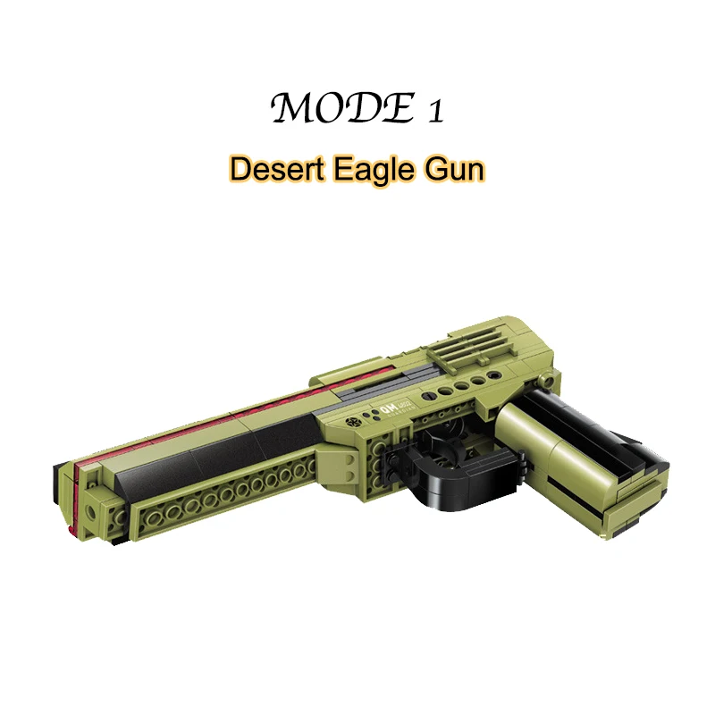 Qman Radītājs 3in1 DIY Desert Eagle Ieroci Handgun Lodes Augstas Simulācijas Modelis Tehnika Celtniecības Bloki, Rotaļlietas Bērniem, Zēni