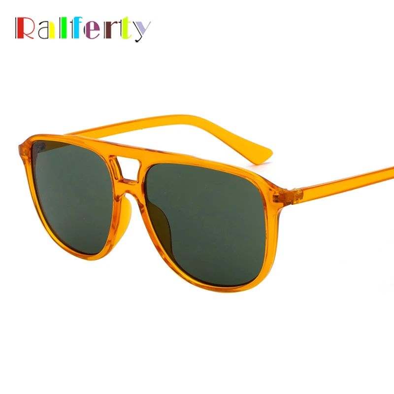 Ralferty 2019 Lielizmēra Kvadrātveida Saulesbrilles Sieviešu Vintage Retro Oranža Saules Brilles UV400 Sieviešu gafas de sol mujer Oculos J1985